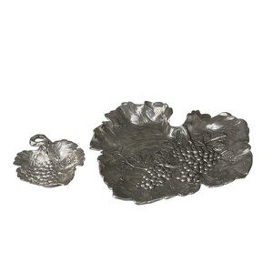 Vintage Arthur Court Grape C+D Tray With Dip Dish Aluminum Serving Platter Set